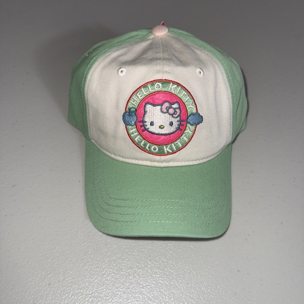 Hello Kitty Baseball Hat Cap Youth Girls Mint Beige Birthday Gift One Size